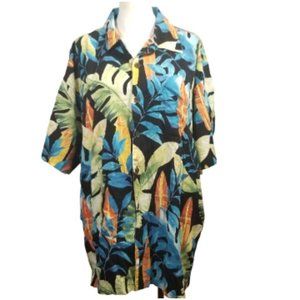 Cactus Black Label Mens Hawaiian Shirt Size XXL Multicolor Tropical Print